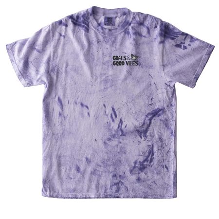 Tie Dye Goals & good vibes 2&nbsp;, a Amethyst Comfort Colors Colorblast Tee (back-view)