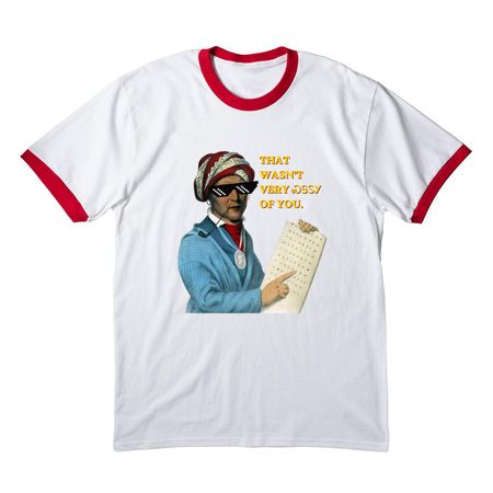 ???? - Sgadugi, a White/ Red Cotton Ringer Tee