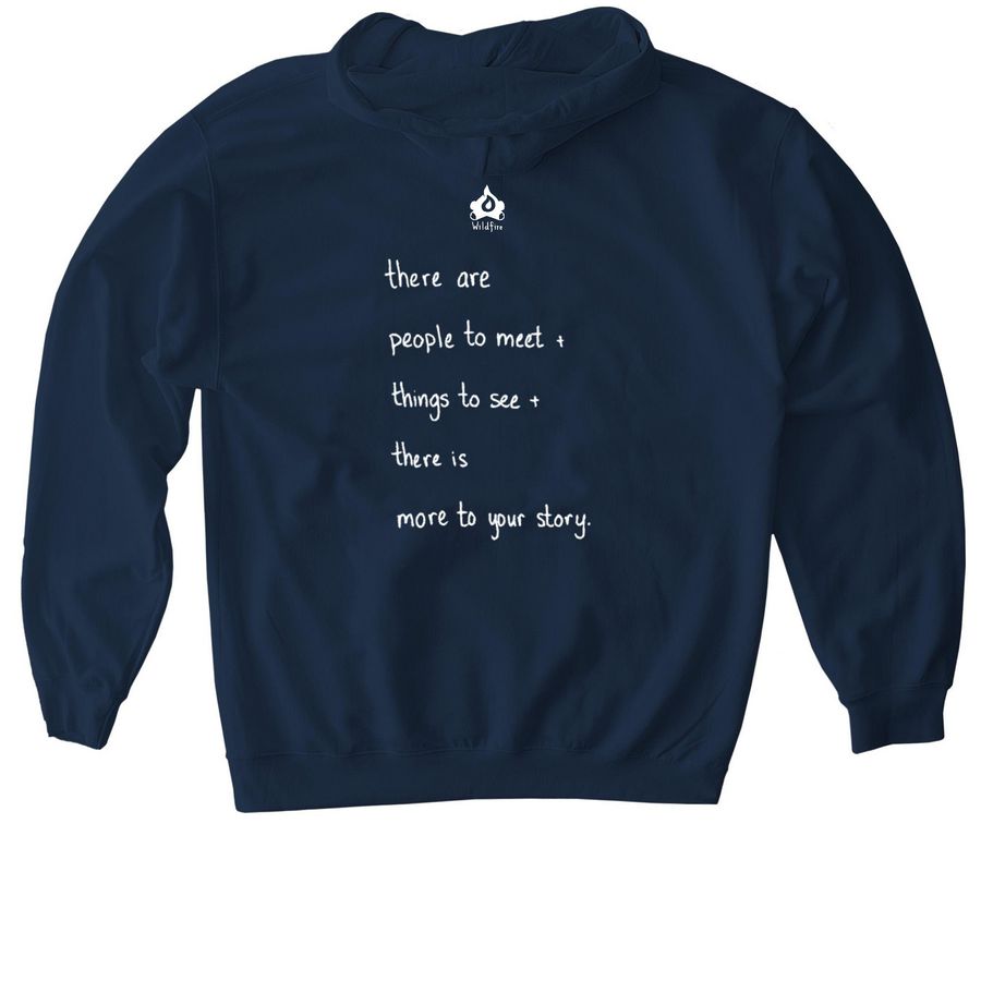 hold on., a Navy Gildan Softstyle Pullover Hoodie (back-view)