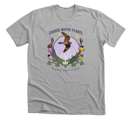 Choose Native Plants: Moon & Hawk (color), a Athletic Heather Premium Unisex Tee