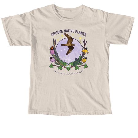 Choose Native Plants: Moon & Hawk (color), a Ivory Comfort Colors Unisex Tee
