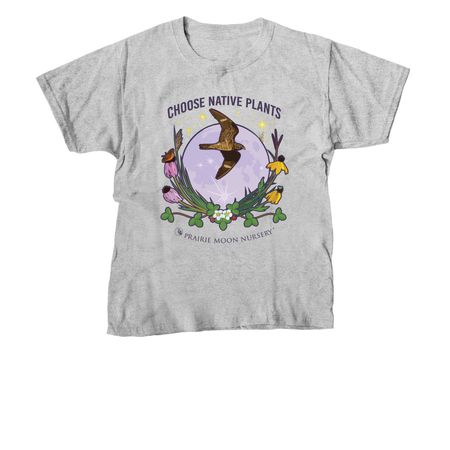 Choose Native Plants: Moon & Hawk (color), a Sport Grey Youth Unisex Tee