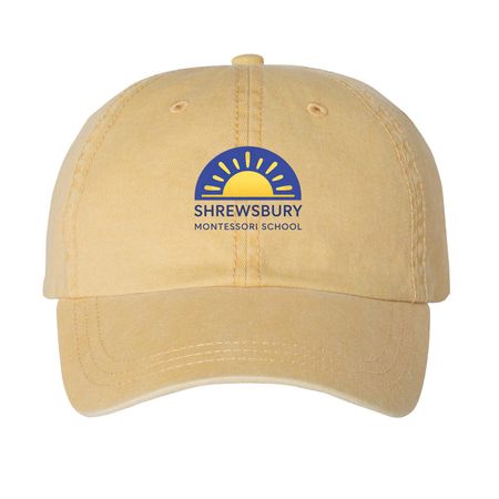 SMS Hat&nbsp;, a Mustard Printed Pigment Dye Baseball Cap