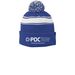 Beanies, a True Royal/ White Printed Stripe Pom-Pom Beanie