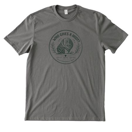 Who Gives a Hoot?, a Ash Grey Allmade Heavyweight Recycled Cotton Tee