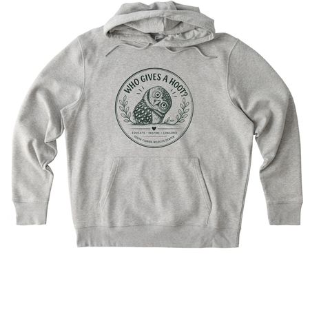 Who Gives a Hoot?, a Heather Grey Stanley/Stella Unisex Cruiser 2.0 Pullover Hoodie