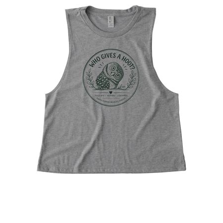 Who Gives a Hoot?, a Aluminum Grey Allmade Eco Triblend Women?s Muscle Tank