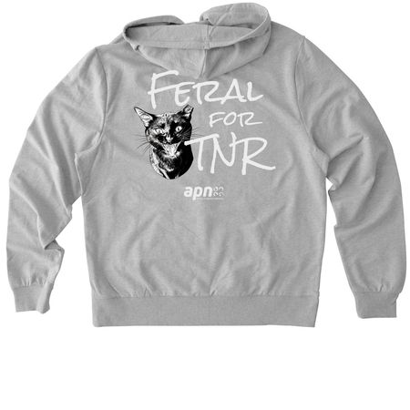 Feral for TNR, a Granite Grey Heather Allmade Organic French Terry Zip Up Hoodie
