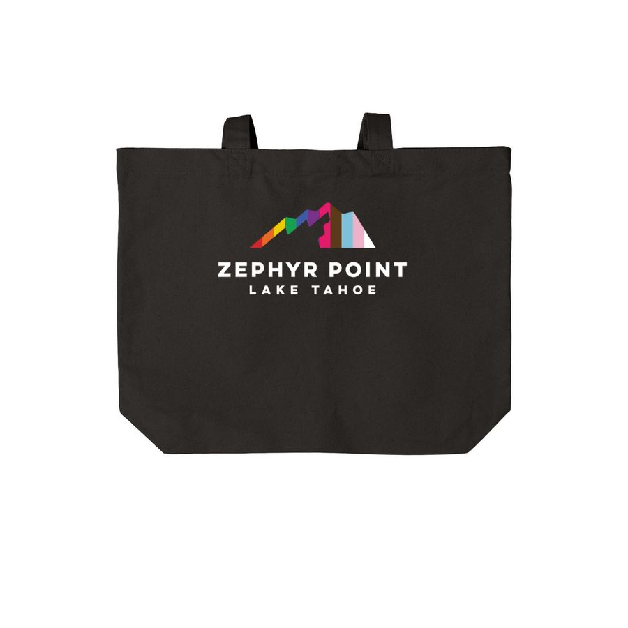 Zephyr Point's kin?dom Camp!, a Deep Black Cotton Canvas Tote Bag