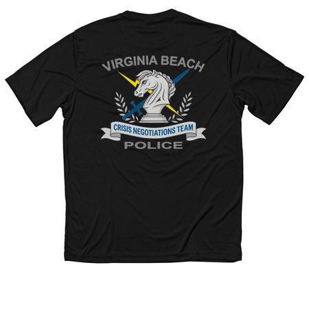 Sub front/Color back-Performance Material, a Black Classic Performance Tee (back-view)