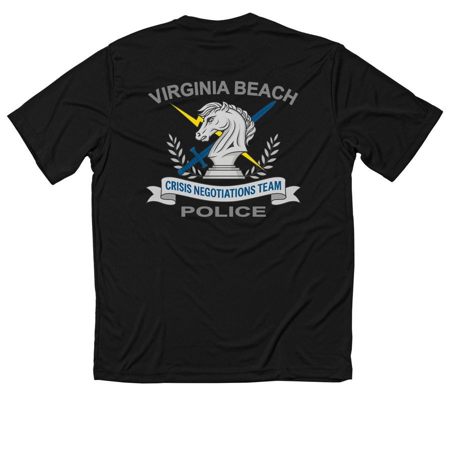 Sub front/Color back-Performance Material, a Black Classic Performance Tee (back-view)