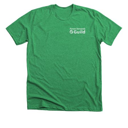 Guild shirt with white logo, a Heather Kelly Premium Unisex Tee