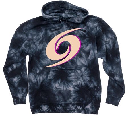 Supernova Tie Dye Hoodie, a Black Tie Dyed Pullover Hoodie