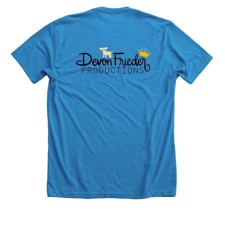 DFP SHIRTS, a Neon Blue Premium Unisex Tee (back-view)
