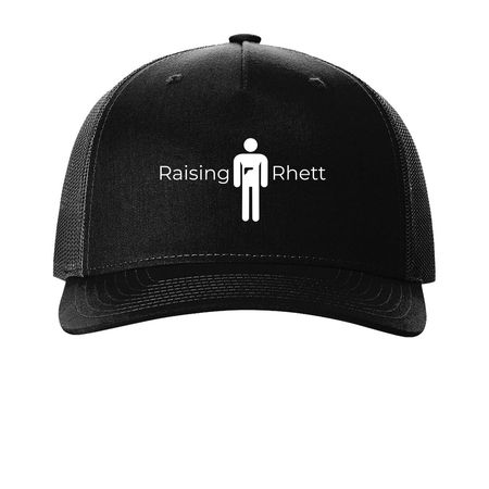 COTA for Raising Rhett, a Black Printed Five-Panel Trucker Cap