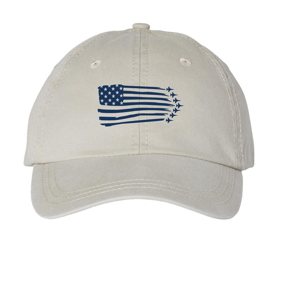Jet Flag Hat, a Stone Printed Pigment Dye Baseball Cap
