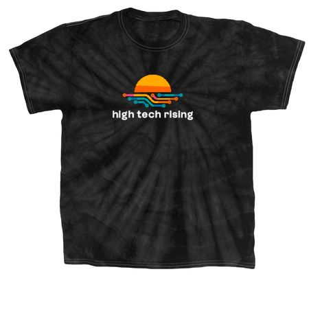 Wear High Tech Rising, a Black Classic Tie Dye Tee