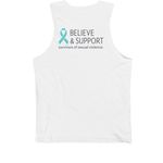 Sexual Assault Awareness Month, a White Premium Cotton Tank (back-view)
