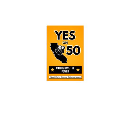 Yes on 50 Yard Sign ? English V2, a White 12" x 18" Yard Flag