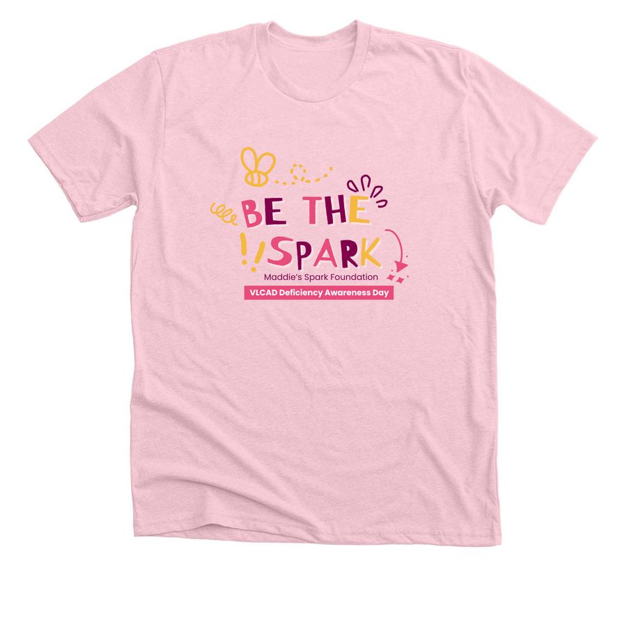 Be the Spark- VLCAD Deficiency Awareness Day, a Heather Pink Premium Unisex Tee