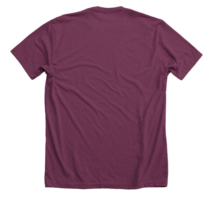 Mass Audubon Biodiversity Shirts, a Heather Maroon Premium Unisex Tee (back-view)