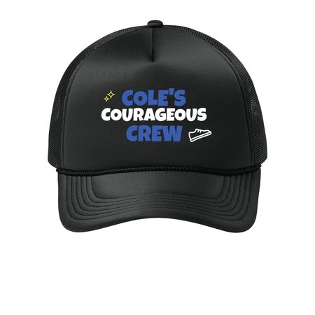 Cole's Courageous Crew, a Deep Black Printed Foam Trucker Hat