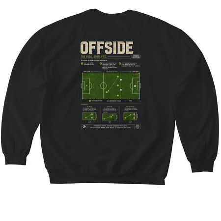 What's Offsides?, a Black Softstyle Crewneck Sweatshirt
