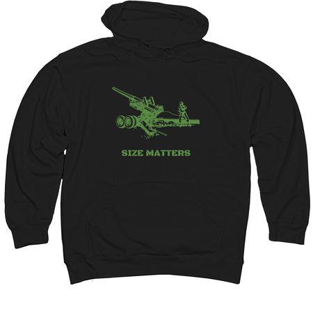 Size Matters, a Black Midweight Pullover Hoodie