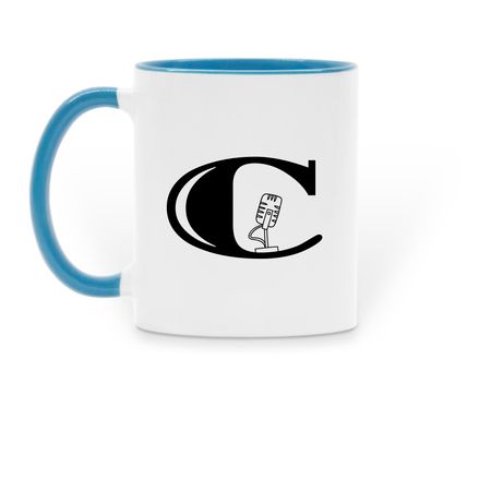 Making Sense, a Light Blue Two-Tone Ceramic Mug (back-view)