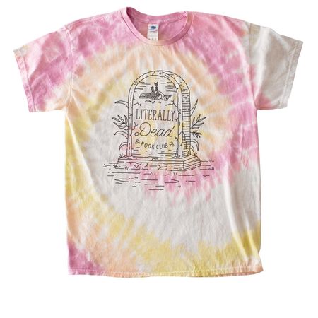 Literally Dead Book Club (black logo)&nbsp;Merch, a Desert Rose Classic Tie Dye Tee