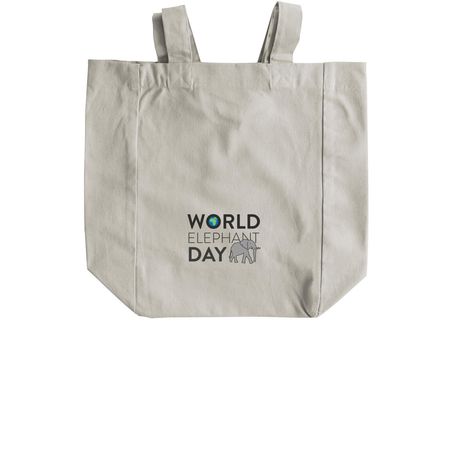 World Elephant Day 2026, a Natural Recycled Cotton Tote Bag