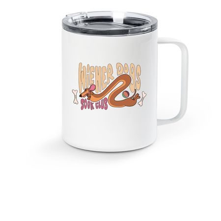 Wiener Dogs 2 Year Anniversary Mug, a White Stainless Steel Travel Mug