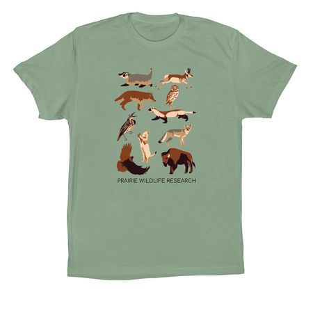 Prairie Wildlife Species Ensemble Shirt, a Sage Premium Cotton Tee