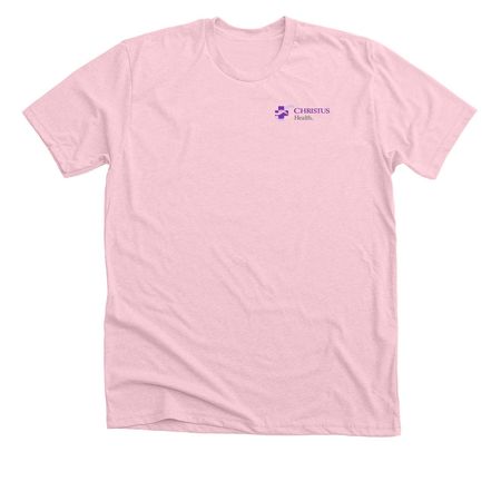 You equipped me with strength for battle, a Heather Pink Premium Unisex Tee (back-view)