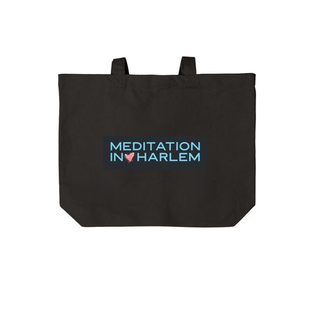 Meditation in Harlem, a Deep Black Cotton Canvas Tote Bag