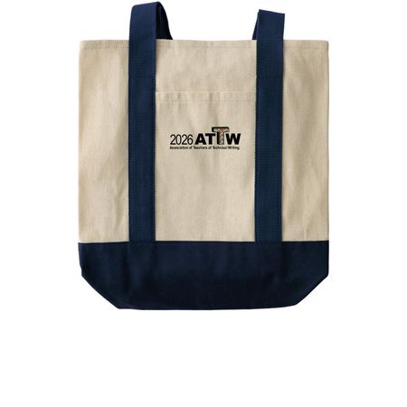 ATTW '26, a Natural/Navy Two-Tone Grocery Tote Bag