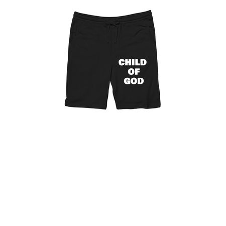 Child Of God Shorts??, a Black Midweight Fleece Shorts