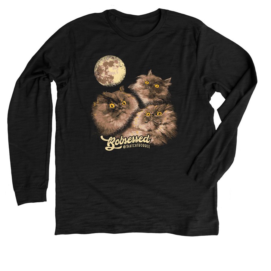 Bobbie the Persian, a Solid Black Blend Premium Long Sleeve Tee