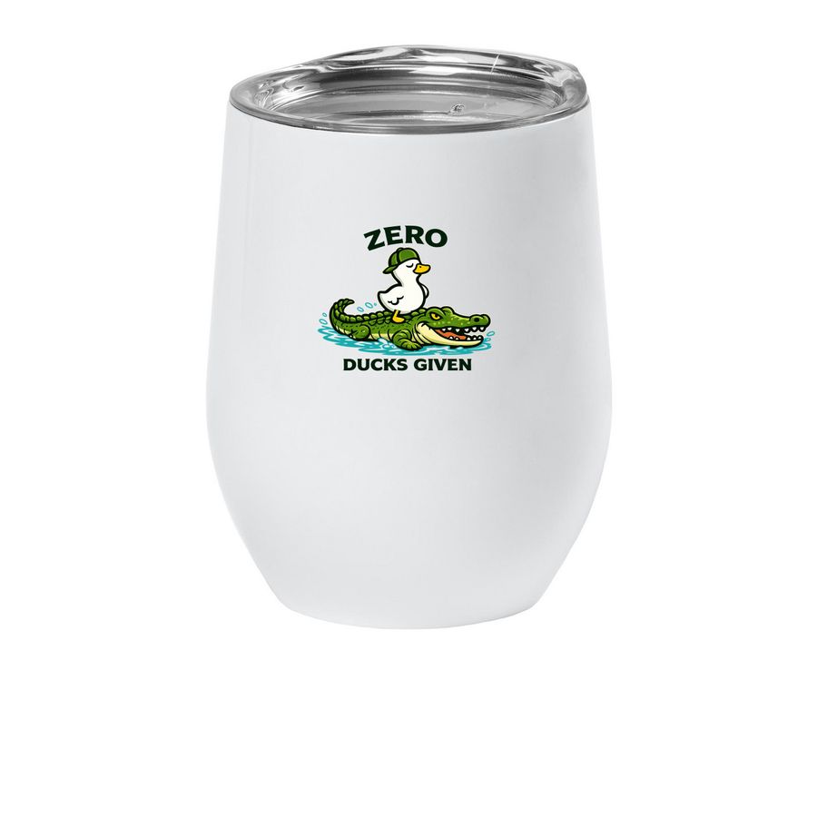 Zero Ducks Given Croc Edition Wine Tumbler, a White Insulated Wine Cup