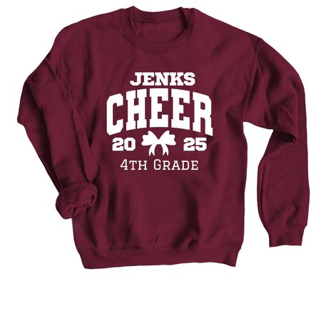 JTA 4th GRADE CHEER, a Maroon Crewneck Sweatshirt
