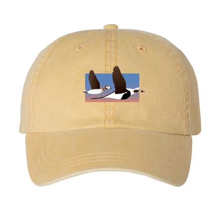 iCDUX8: Baseball Caps - Long-tail (light), a Mustard Printed Pigment Dye Baseball Cap