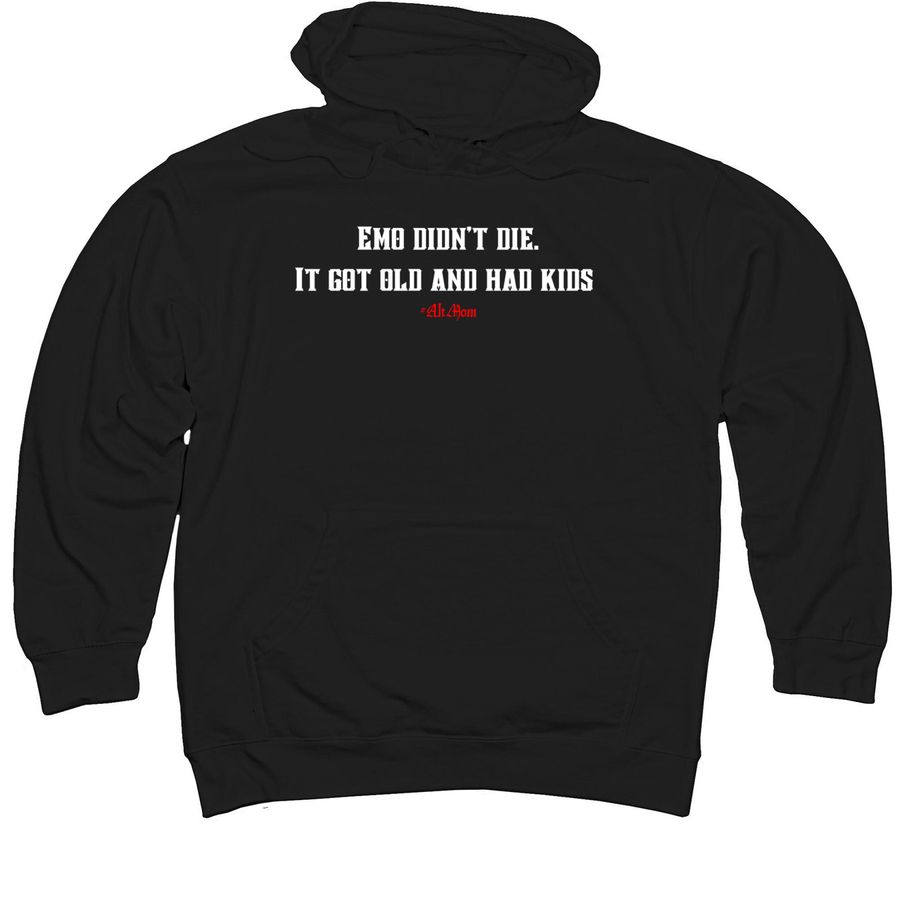 Emo Didn't Die, a Black Midweight Pullover Hoodie