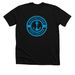 BLUE LOGO ON, a Solid Black Blend Premium Unisex Tee