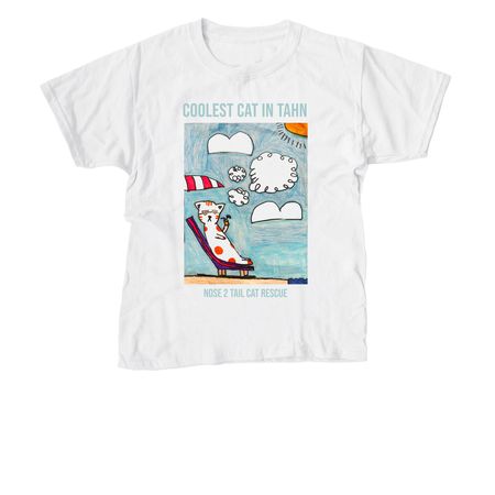 Coolest Cat in Tahn - Cecilia, a White Youth Unisex Tee