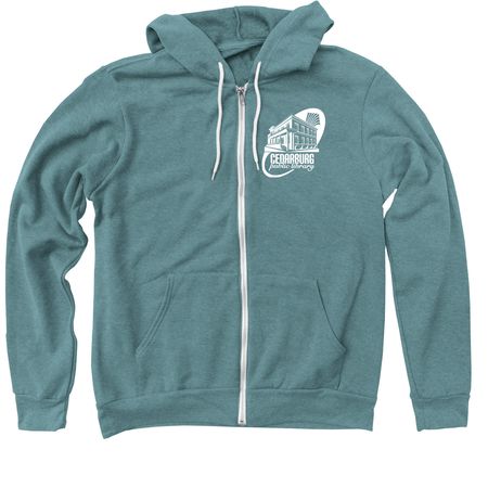 Zip Up. Cedarburg Library Love., a Heather Deep Teal Zip Up Hoodie