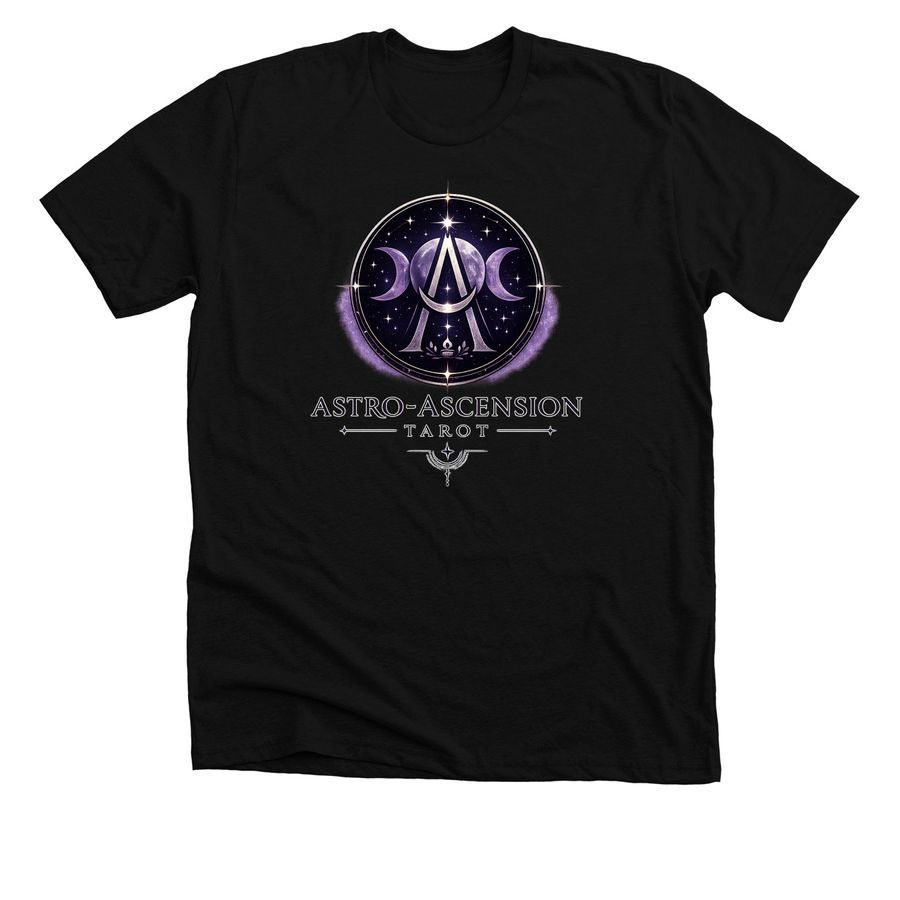 Astro-Ascension Tarot 2026, a Solid Black Blend Premium Unisex Tee