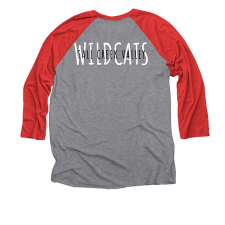 Baseball Dad, a Red and Premium Heather 3/4 Sleeve Baseball Tee (back-view)