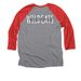 Baseball Dad, a Red and Premium Heather 3/4 Sleeve Baseball Tee (back-view)