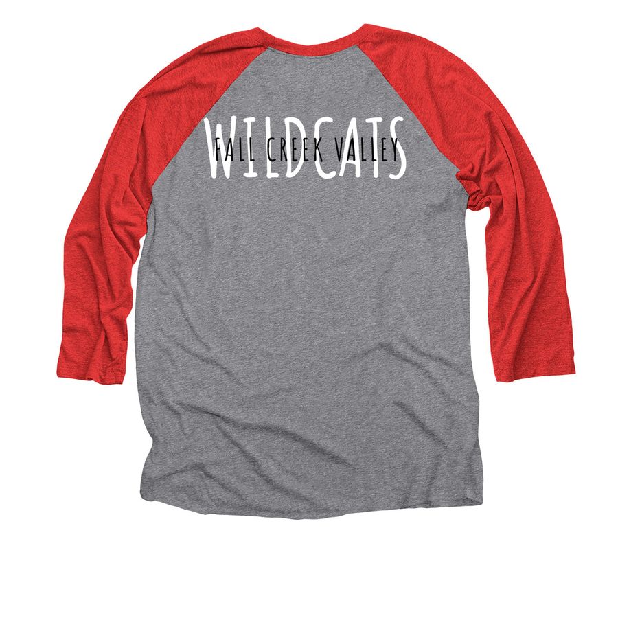 Baseball Dad, a Red and Premium Heather 3/4 Sleeve Baseball Tee (back-view)