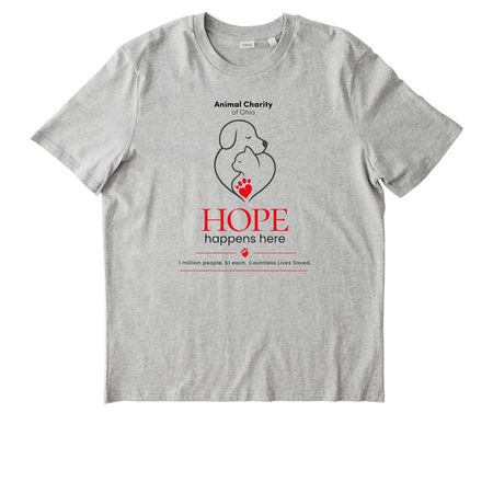 Hope Happens&nbsp; Here, a Cool Heather Grey Stanley/Stella Unisex Creator 2.0 Tee